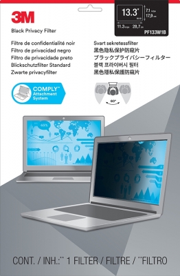 Filtru de confidentialitate negru pentru laptop de 13.3 inch (16:10) 3M
